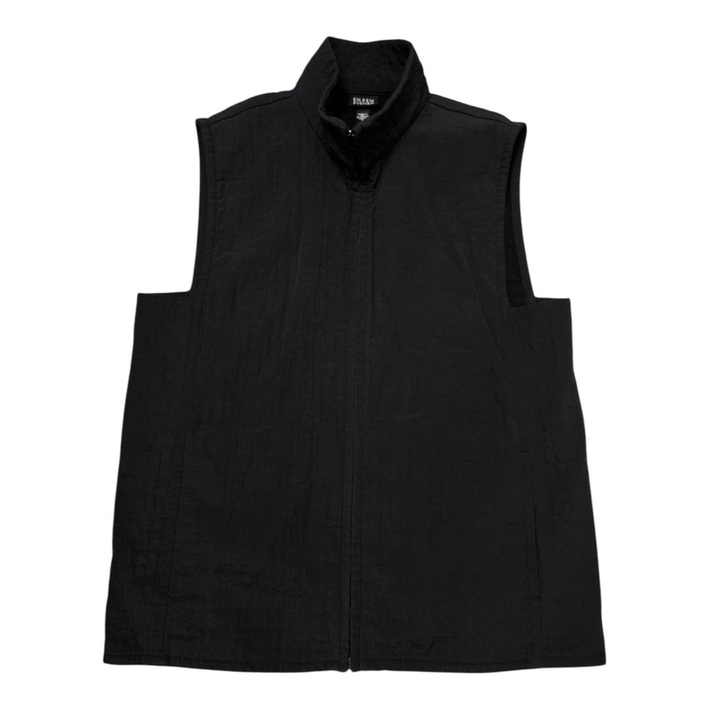 Black Eileen Fisher Black Vest Size Small Made in the USA